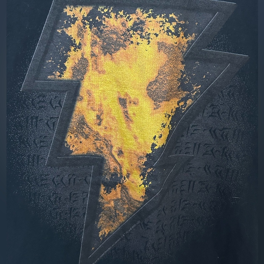 DC Comics Black Adam Lightning Bolt Logo Graphic Print Medium Shirt - Picture 4 of 7